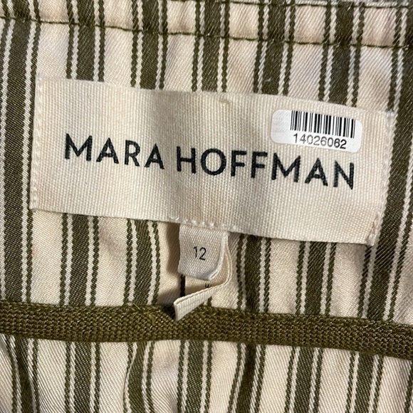 Mara Hoffman Striped Button Front Skirt Pockets Casual Everyday Career Size 12 - Picture 4 of 5